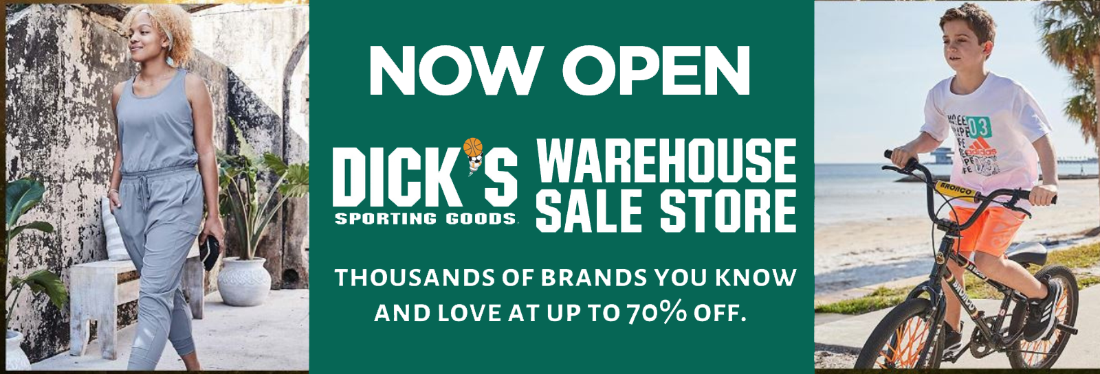 DICK'S Sporting Goods Warehouse Sale Store Now Open Website Banner