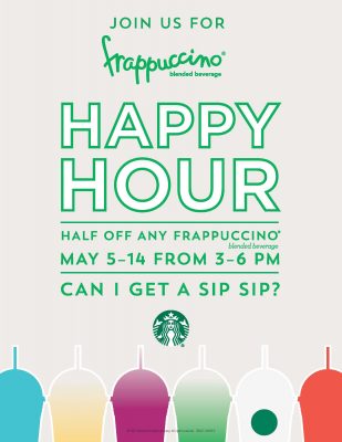 Image result for frappuccino happy hour 2017